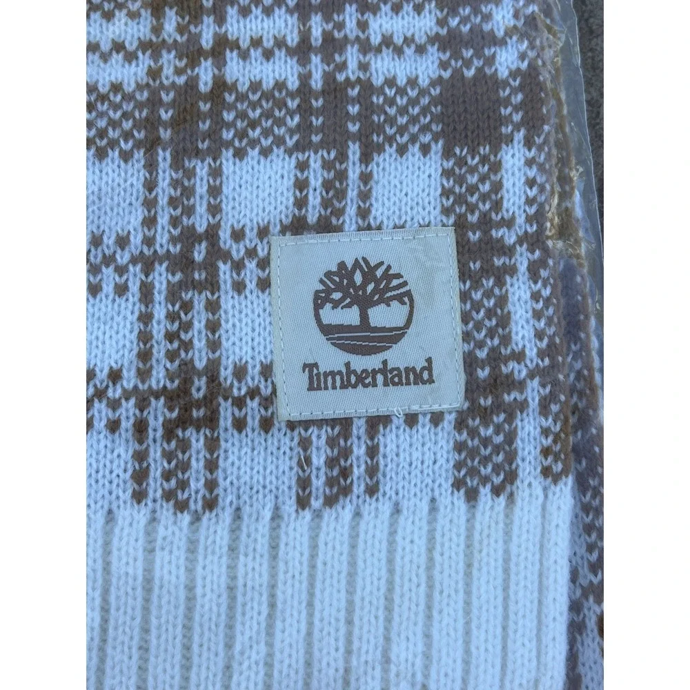 Timberland Scarf Buffalo Plaid Beige FabFitFun 2023‎ NIP
